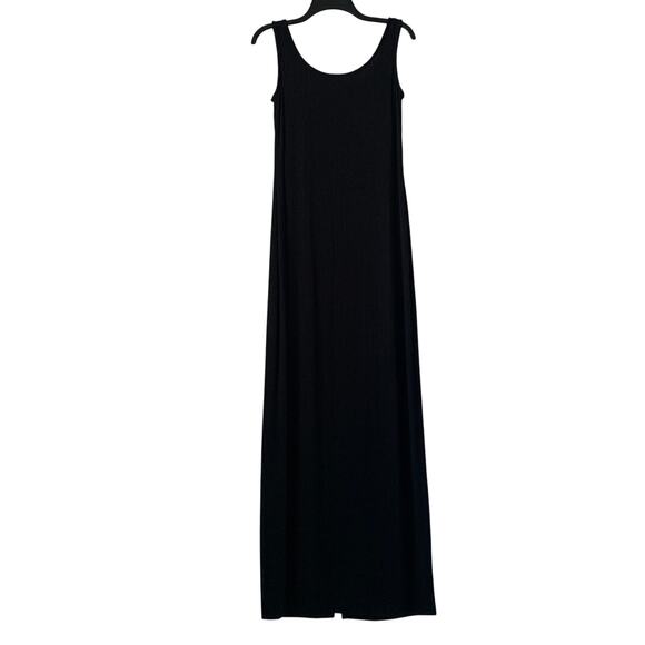 Vintage Alex Evenings Black Ribbed Maxi Dress Sleeveless Cocktail Gown Size 12 - Picture 11 of 16